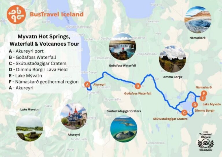 From Akureyri: Myvatn Lake, Craters, & Waterfall Tour - Goðafoss stop: the waterfall that tells a story
