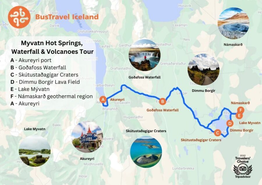 From Akureyri: Myvatn Lake, Craters, & Waterfall Tour - Goðafoss stop: the waterfall that tells a story