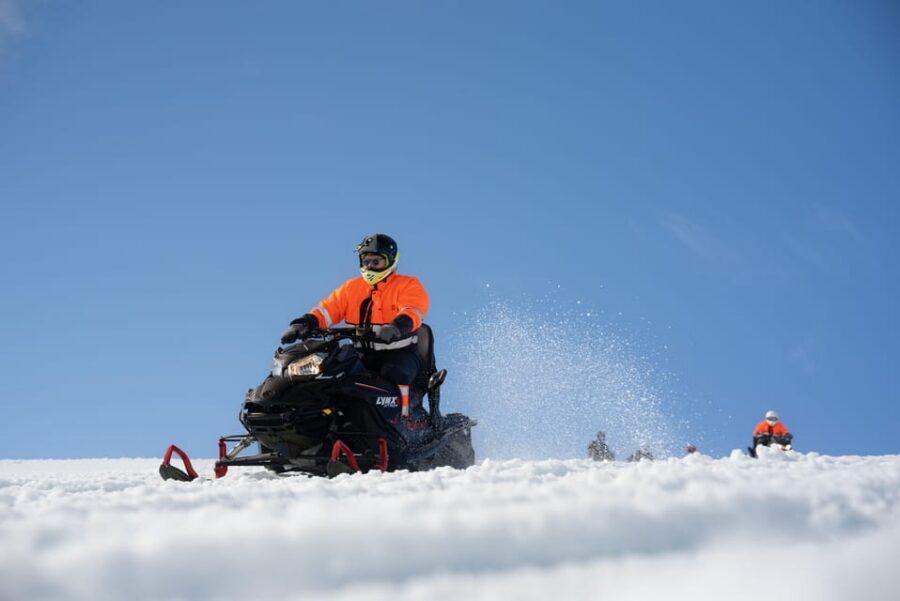 From Reykjavik: Golden Circle and Snowmobiling Tour - A 10-hour mashup of Golden Circle icons and Langjökull adrenaline