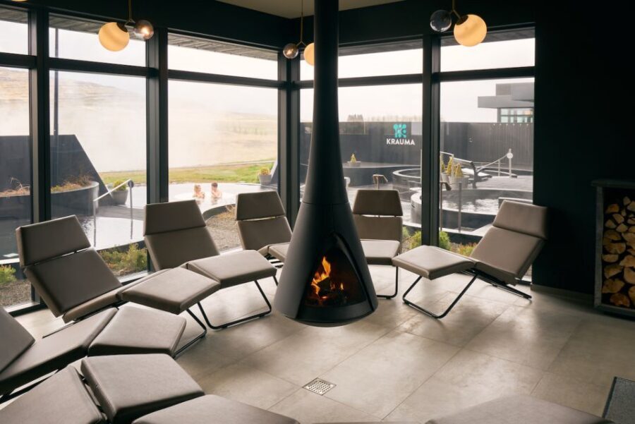 Krauma Geothermal Baths Entrance Ticket - Steam rooms and the fire-warmed relaxation room