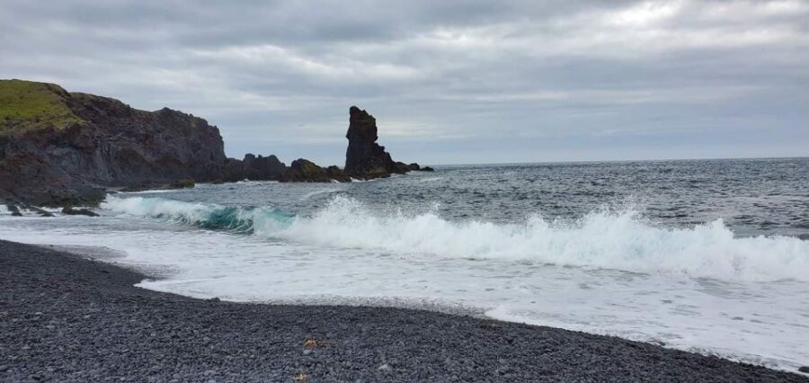 Reykjavik: Small-Group Snæfellsnes Day Trip - Arnarstapi and Hellnar cliffs: green-and-yellow moss on black rock