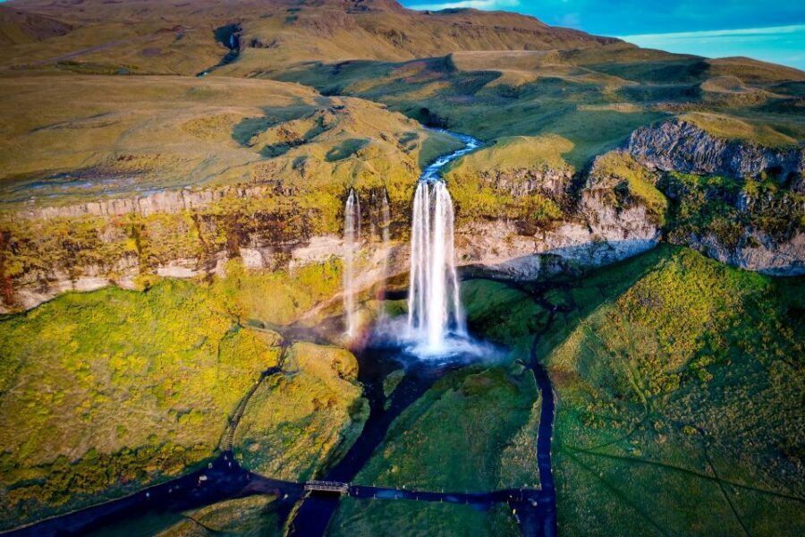 Reykjavík: South Coast Waterfalls, Black Sand & Glacier Tour - Skógafoss 60 meters tall: the classic stop that still feels big