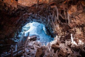 The Lava Tunnel Tour - Raufarhólshellir - Walking the lava tube path for about an hour